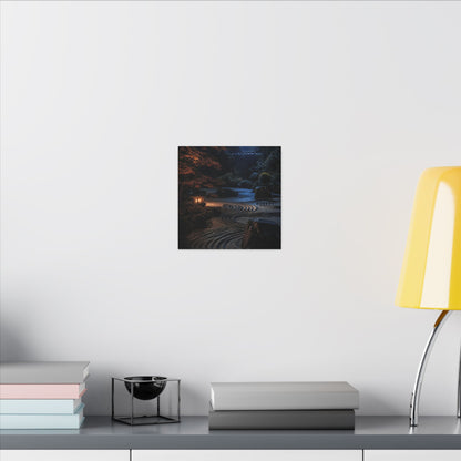 Summer Rock Garden Shadow Zen Canvas Art | Moody Decor