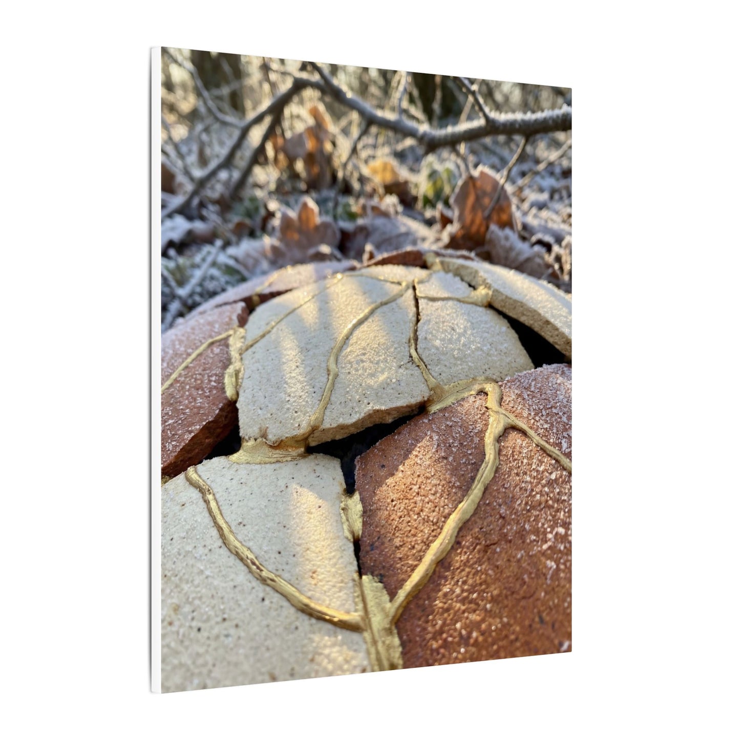 Broken Pottery Crackle Gold Canvas Art | Healing Kintsugi Art