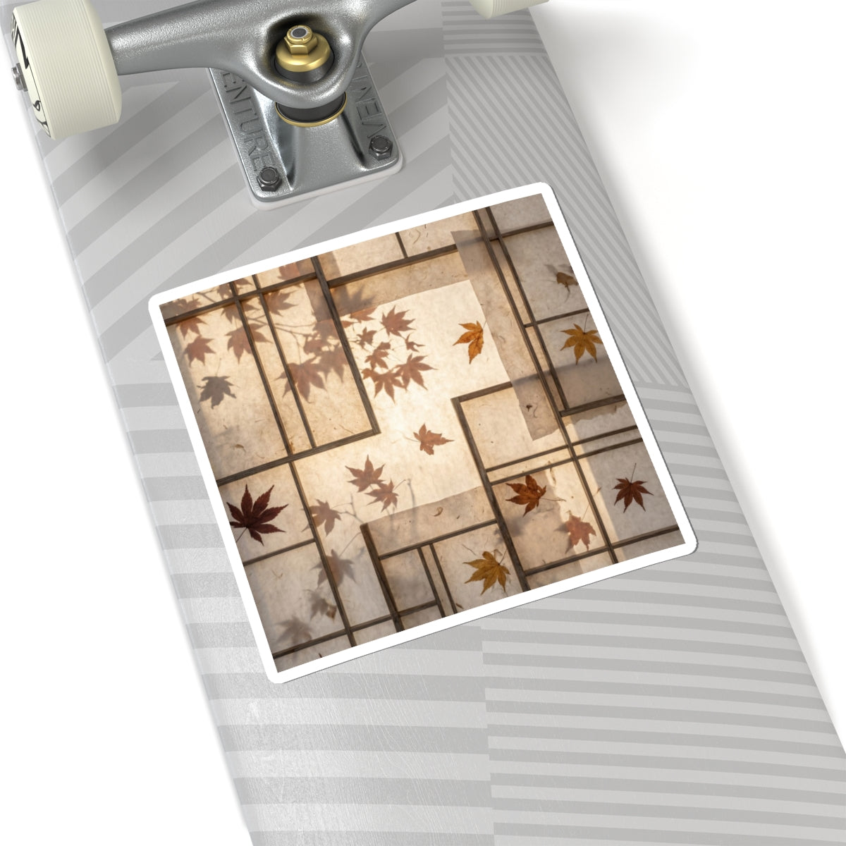 Shoji Screen Japanese Pattern Sticker | Warm Japandi Art Art Print