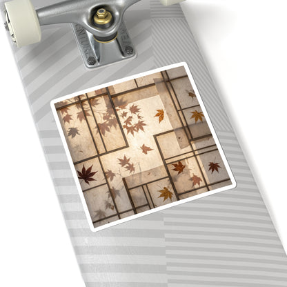 Shoji Screen Japanese Pattern Sticker | Warm Japandi Art Art Print