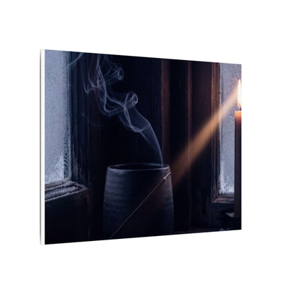 Incense Smoke Winter Canvas Art | Dark Japandi Sophisticated Design