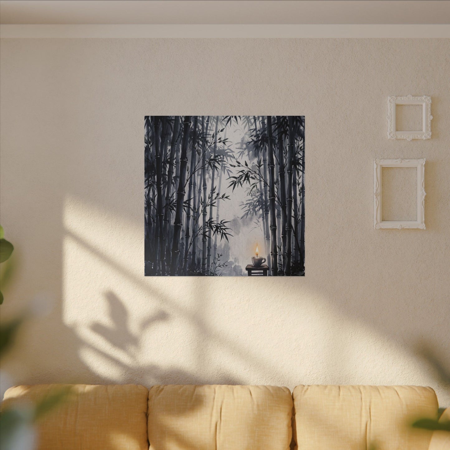 Tranquil Bamboo Grove Canvas Art - Sumi E Zen