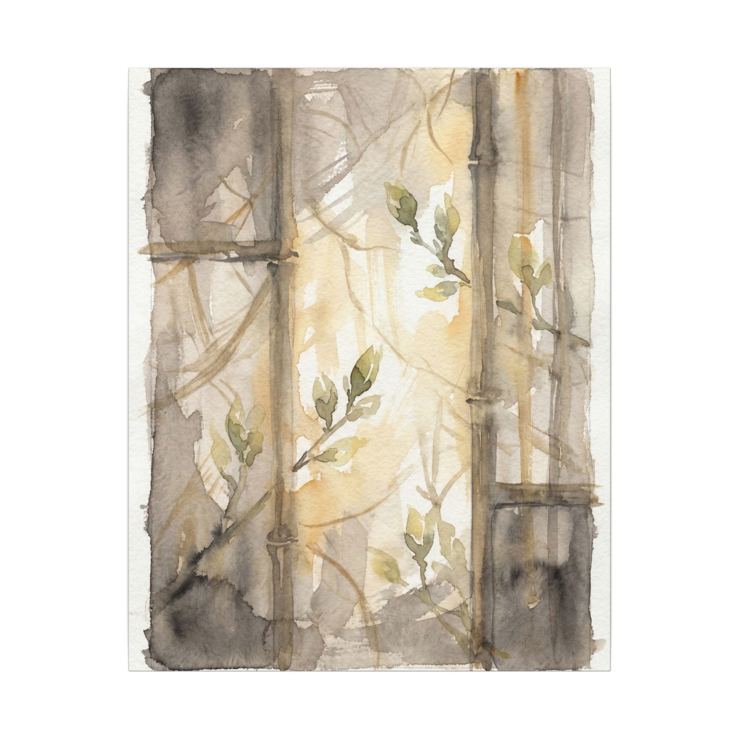 Shoji Screen Spring Canvas Art | Japandi Cozy Design