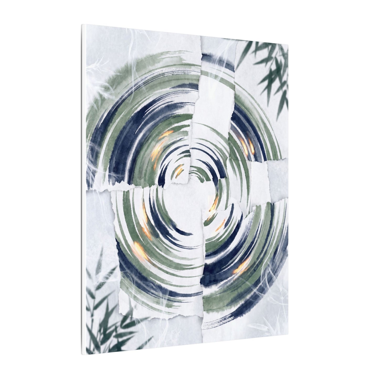 Winter Water Ripple Sumi E Canvas Art | Peaceful Decor