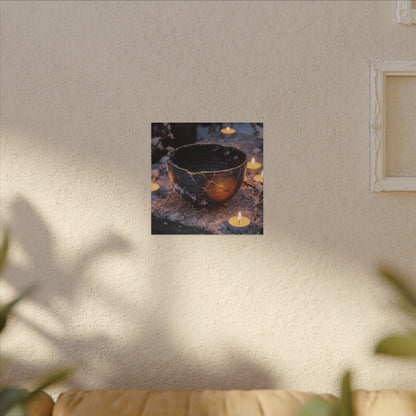Ceramic Bowl Gold Repair Canvas Art | Beautiful Kintsugi Art