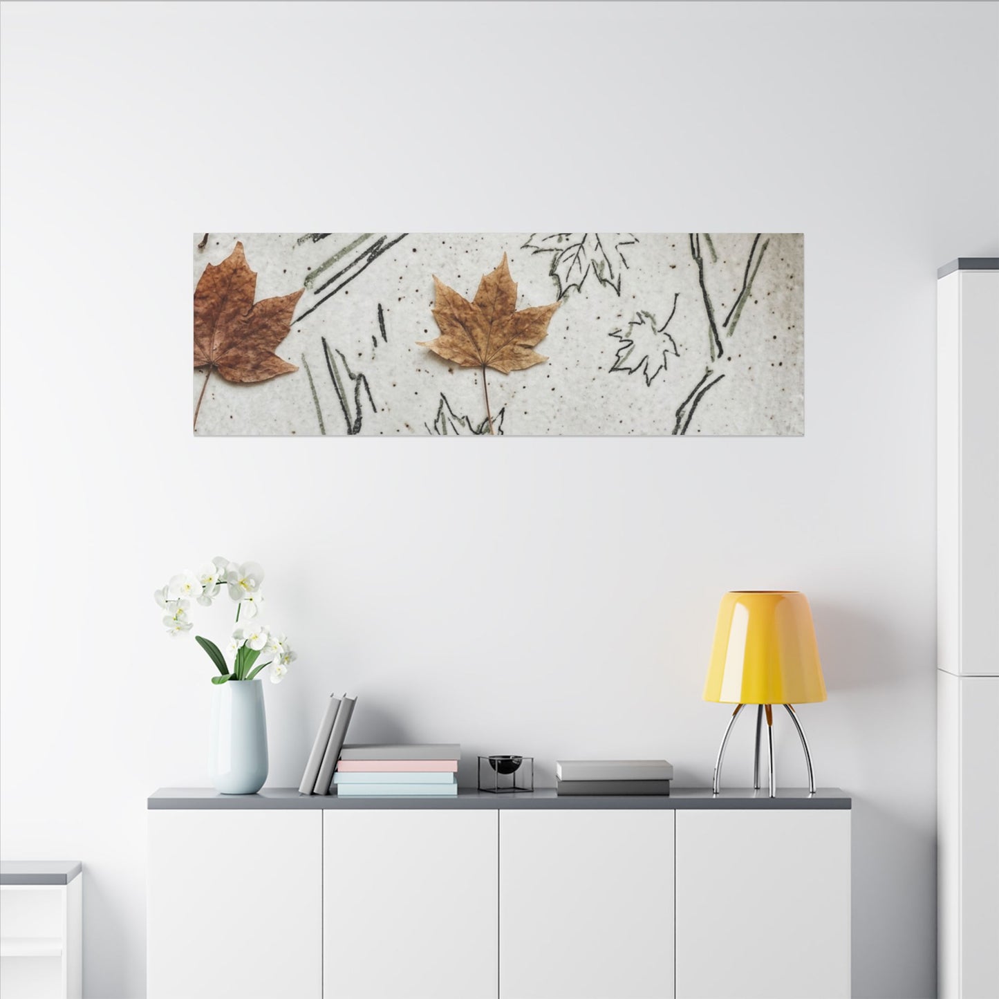Ceramic Bowl Autumn Canvas Art | Japandi Elegant Design