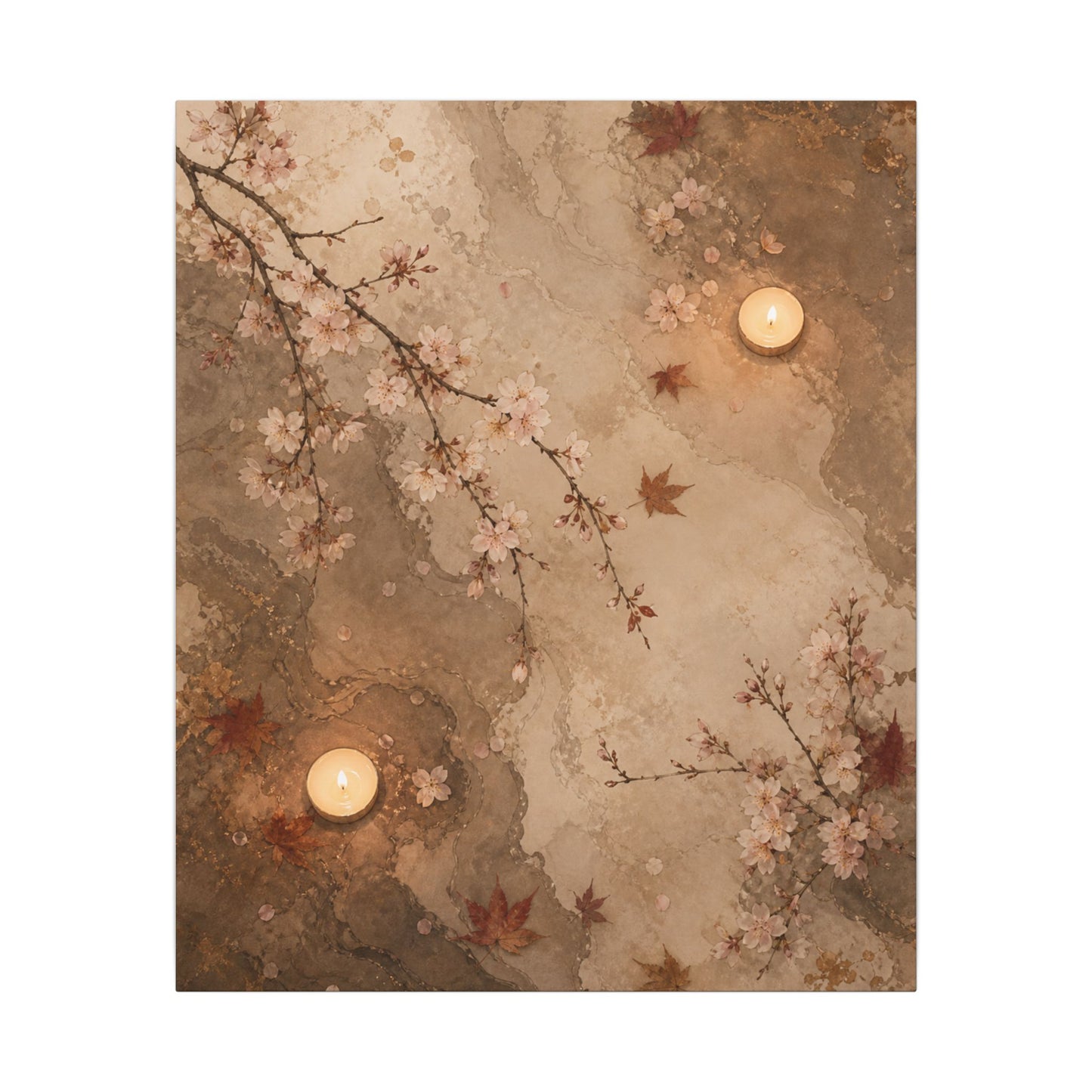 Cherry Blossom Canvas Art | Autumn Japandi Japanese Pattern Art