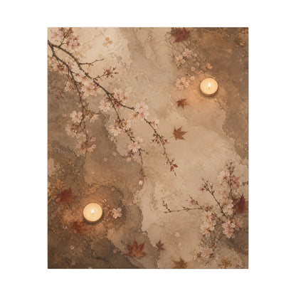 Cherry Blossom Canvas Art | Autumn Japandi Japanese Pattern Art