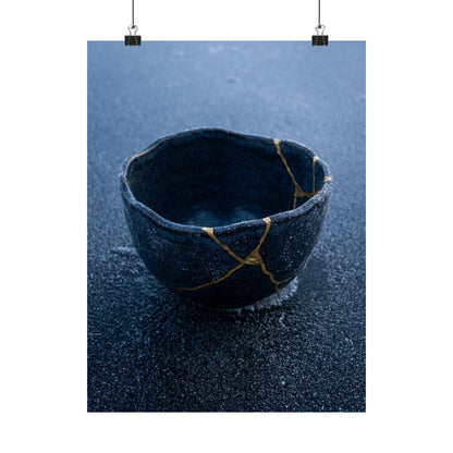 Ceramic Bowl Gold Repair Wall Art Print | Artful Kintsugi Art