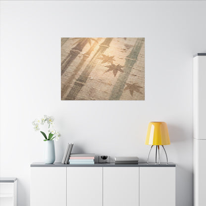 Autumn Bamboo Grove Japanese Pattern Canvas Art | Neutral Decor