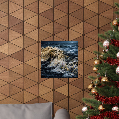 Beautiful Ocean Wave Wall Art Print - Gold Vein Kintsugi