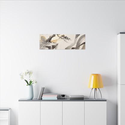 Golden Hour Pine Tree Canvas Art - Japandi Seijaku