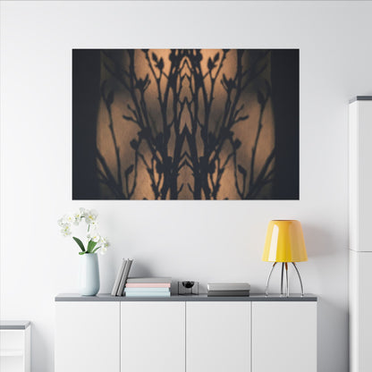 Dark Japandi Shadow Play in Golden Hour | Shadow Zen Canvas Art