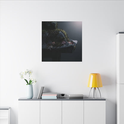 Stone Lantern Moody Minimal Canvas Art | Sophisticated Dark Japandi Art
