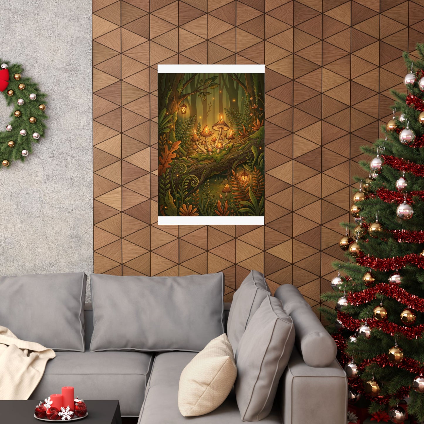 Summer Wild Mushrooms Forest Whimsy Wall Art Print | Nostalgic Decor