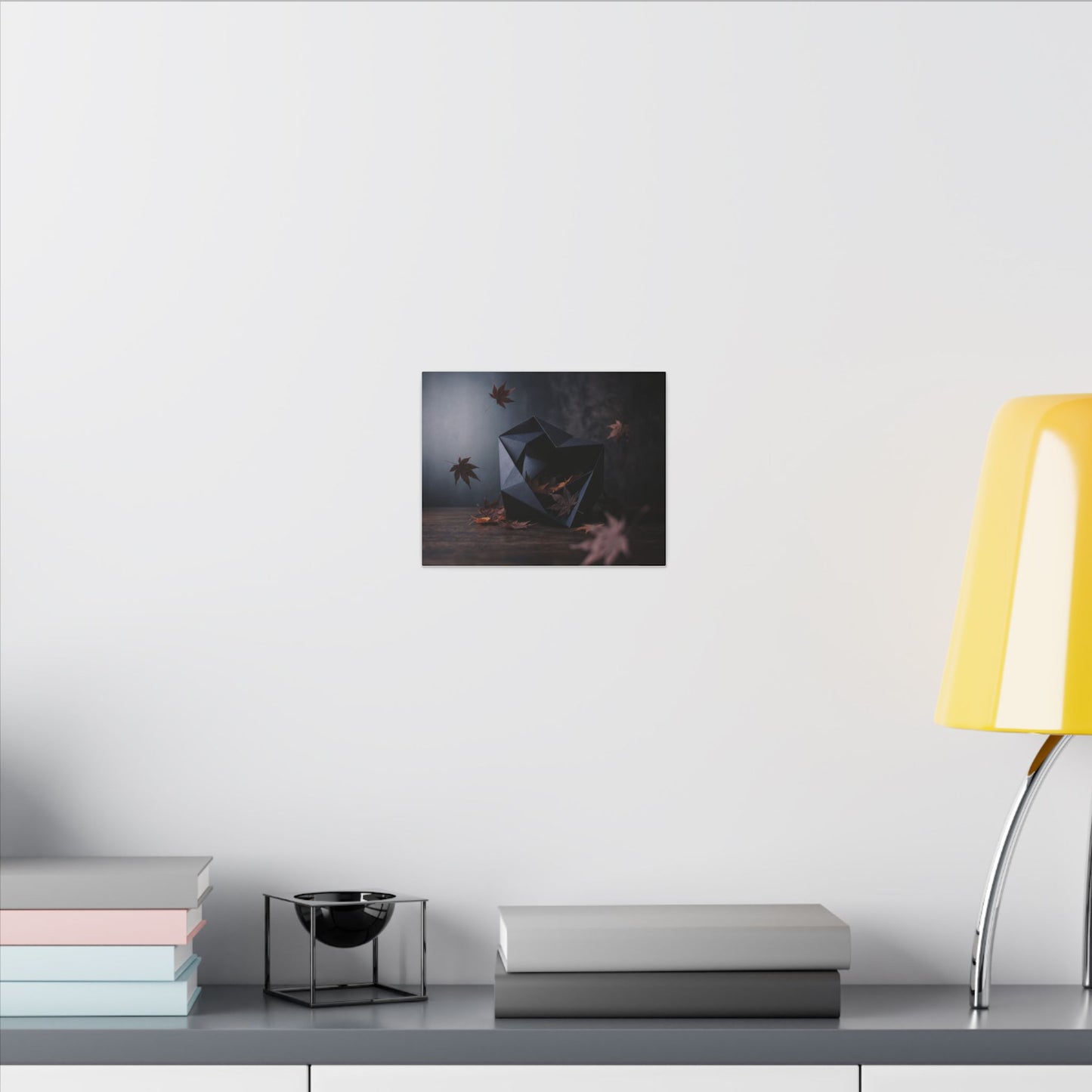 Dark Japandi Paper Fold in Dawn | Shadow Zen Canvas Art