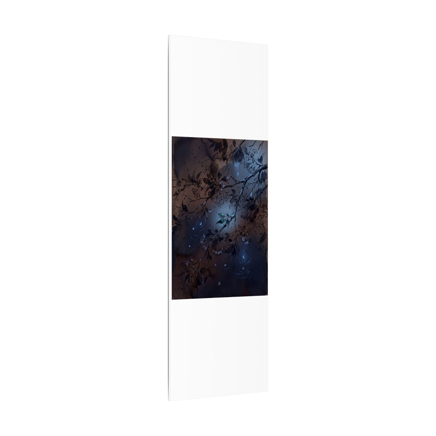 Bold Cherry Blossom Canvas Art - Charcoal Ink Dark Japandi