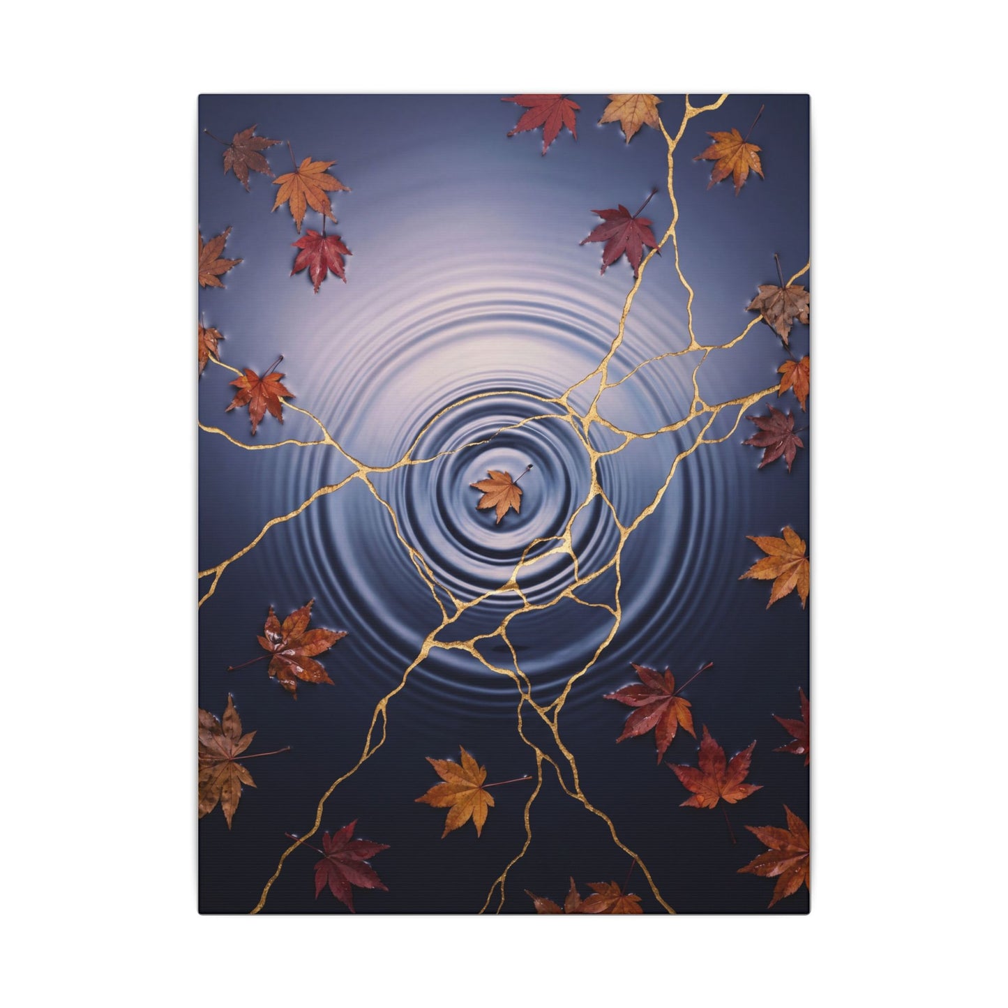 Kintsugi Water Ripple in Dawn | Gold Vein Canvas Art