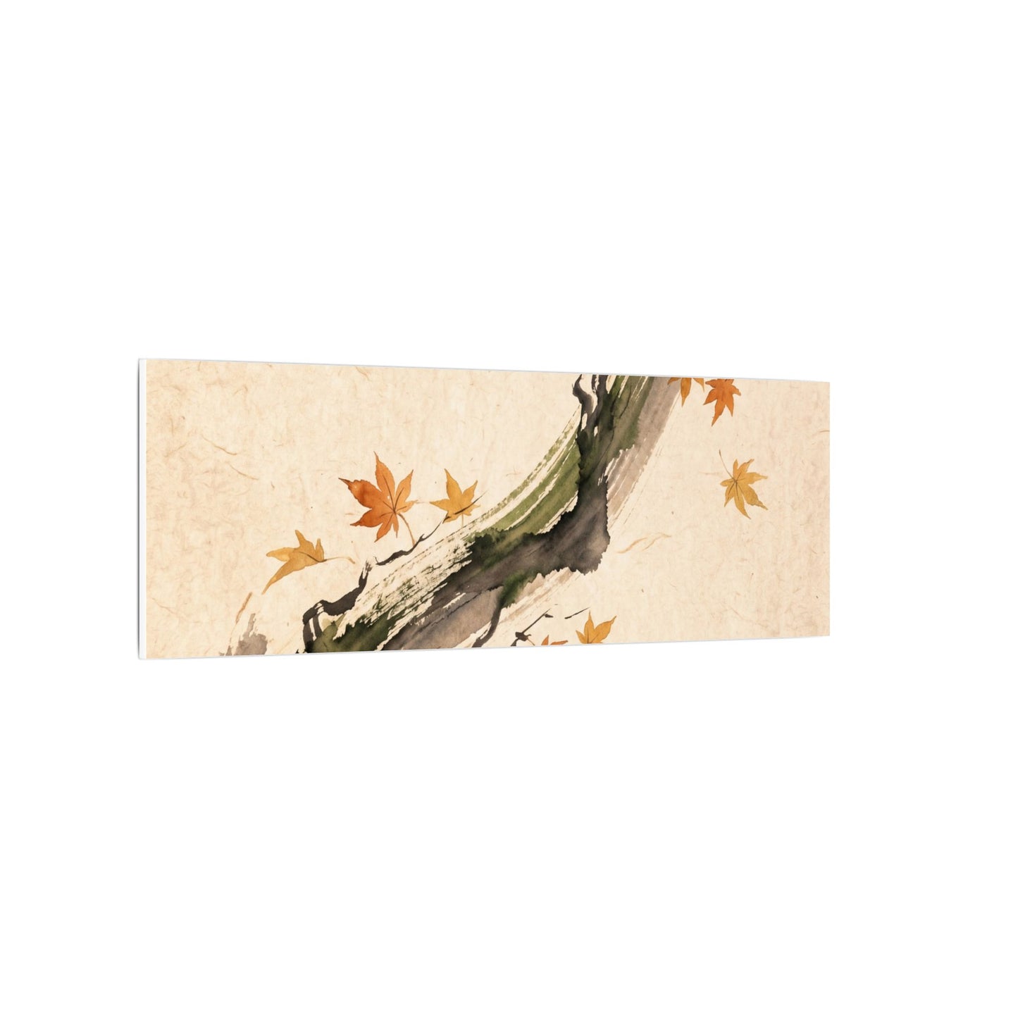 Ink Brushstroke Autumn Canvas Art | Zen Calm Design
