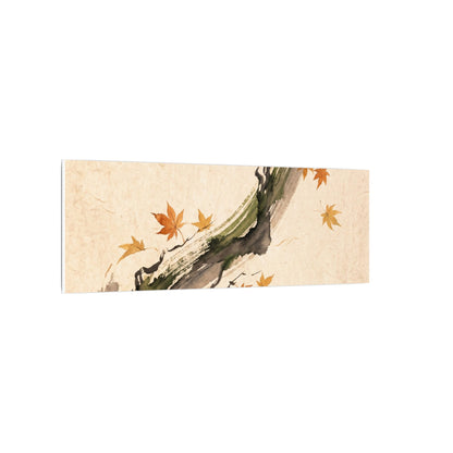 Ink Brushstroke Autumn Canvas Art | Zen Calm Design