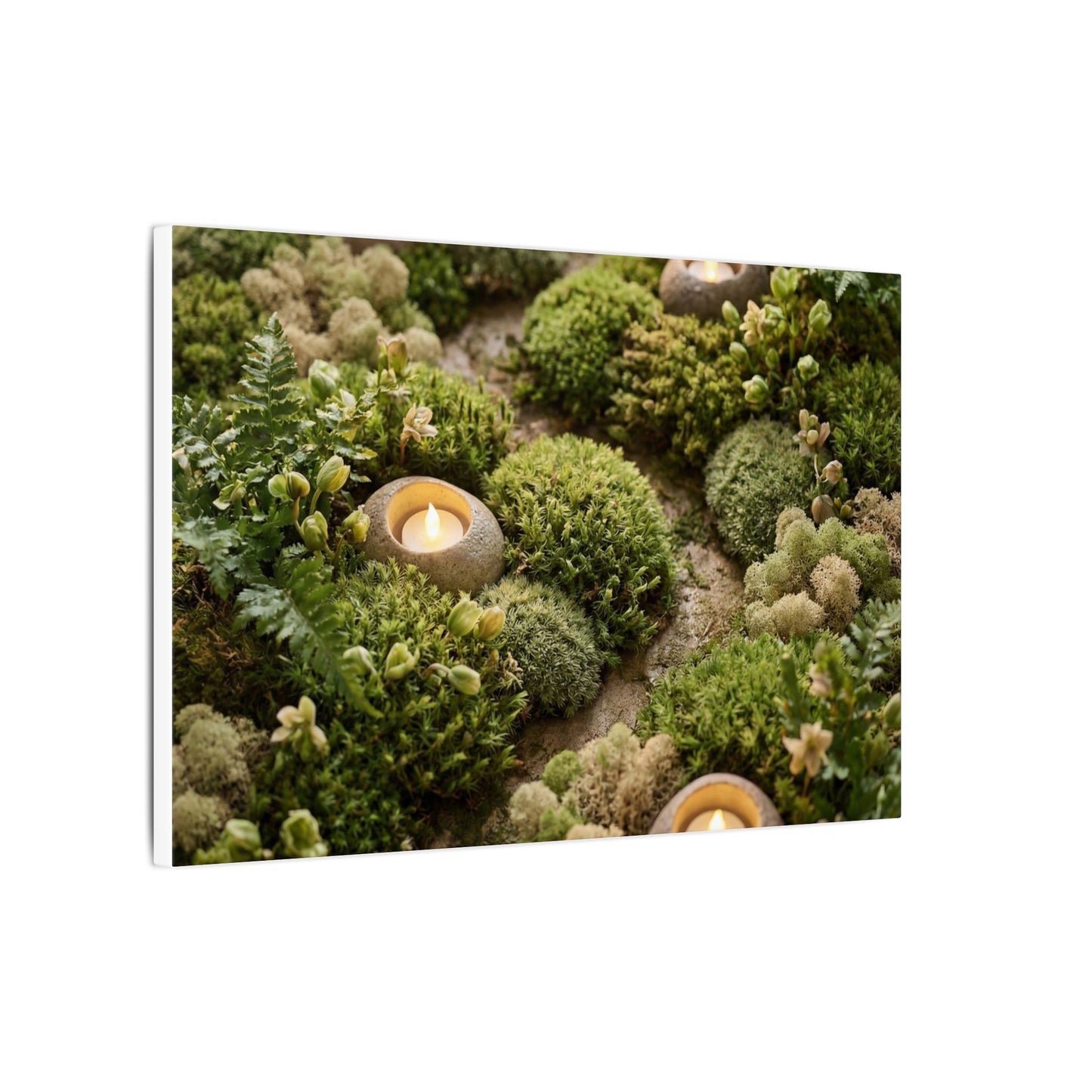 Moss Close Up Japanese Pattern Canvas Art | Neutral Japandi Art