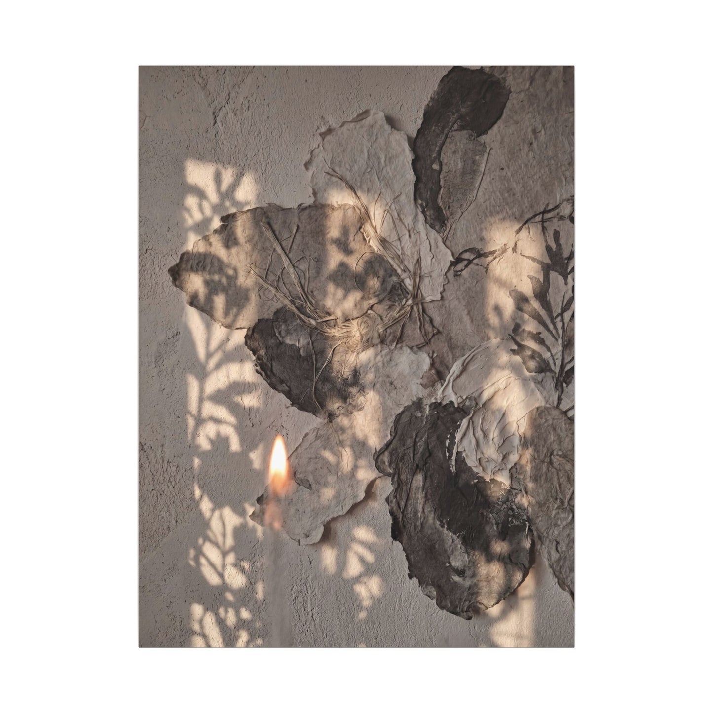 Shadow Play Summer Canvas Art | Japandi Elegant Design