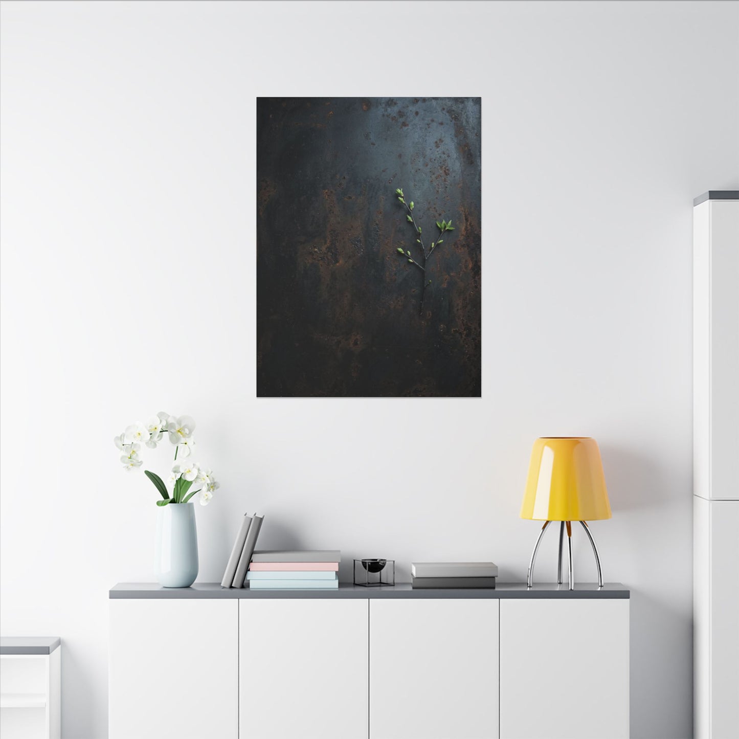 Rust Patina Moody Minimal Canvas Art | Moody Dark Japandi Art