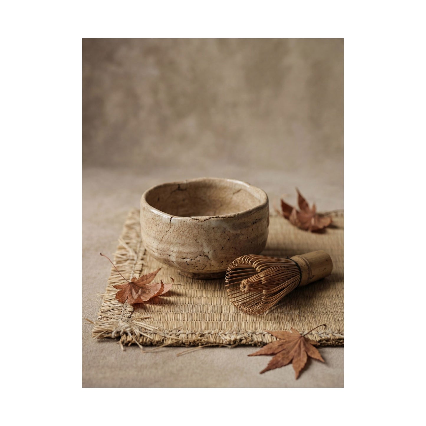 Tea Ceremony Autumn Wall Art Print | Japandi Warm Design