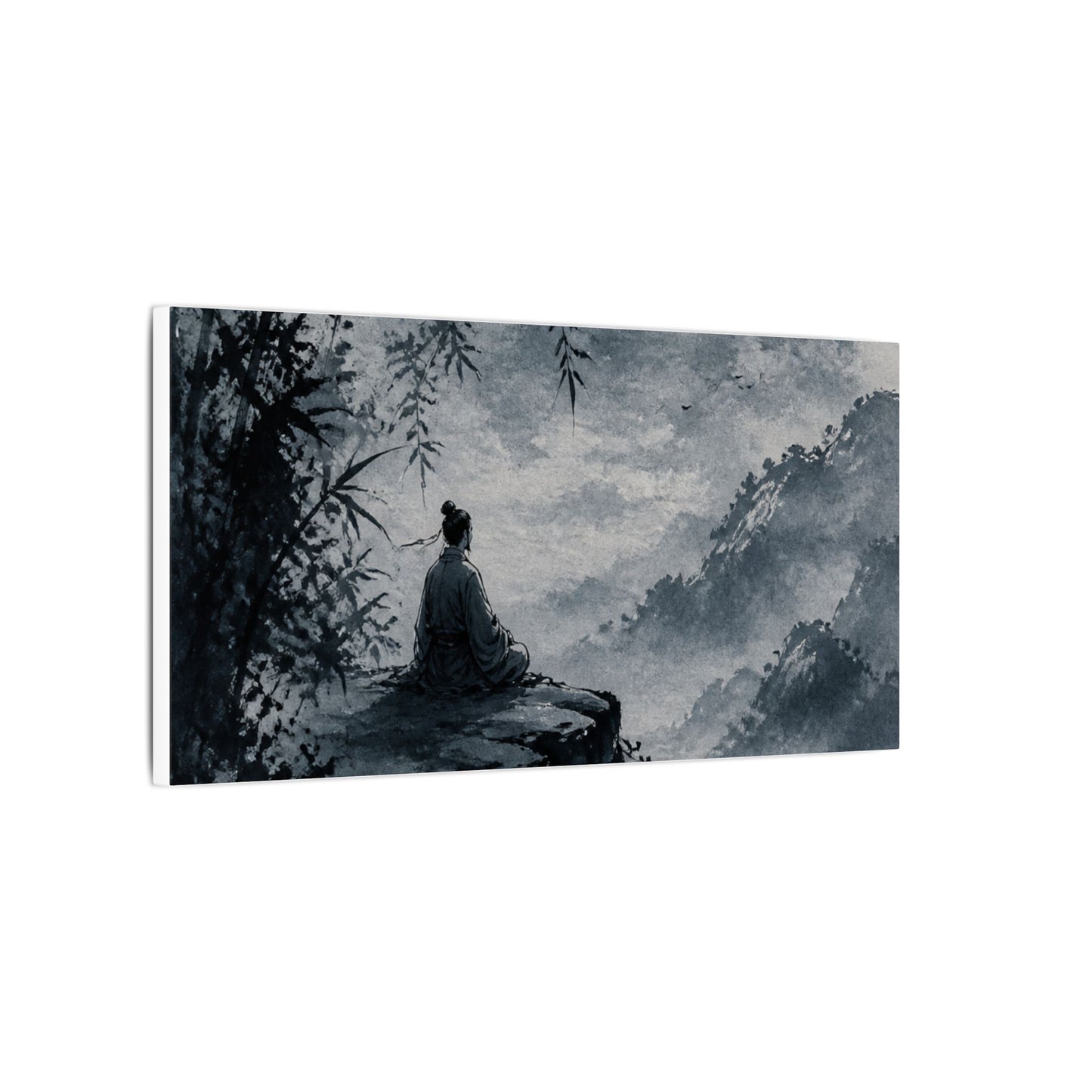 Ink Brushstroke Sumi E Canvas Art | Serene Zen Art