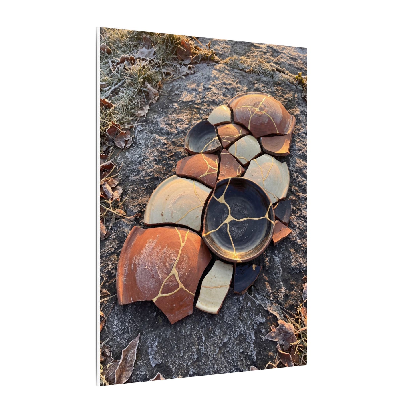 Winter Broken Pottery Gold Vein Canvas Art | Beautiful Decor