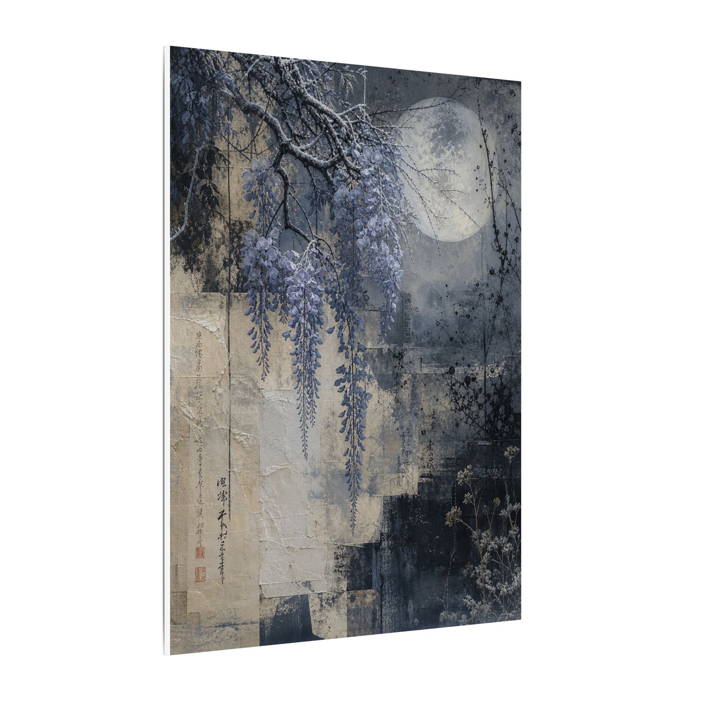 Winter Wisteria Texture Canvas Art | Elegant Decor