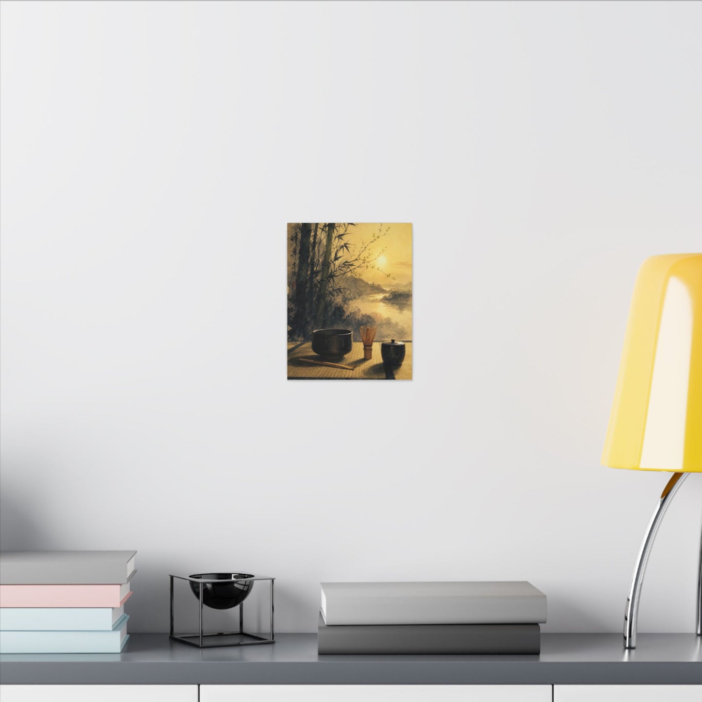 Tea Ceremony Sumi E Canvas Art | Contemplative Zen Art