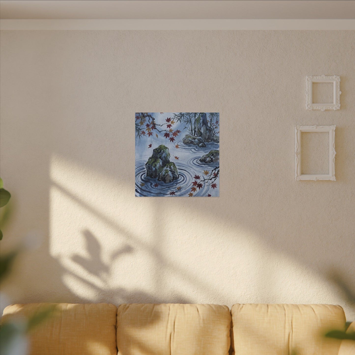 Rock Garden Autumn Canvas Art | Zen Tranquil Design