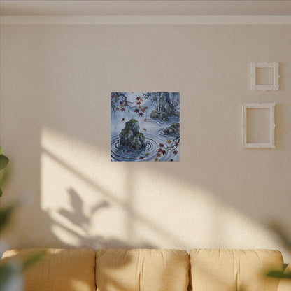 Rock Garden Autumn Canvas Art | Zen Tranquil Design