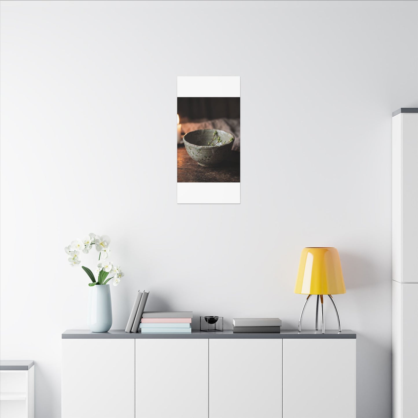 Ceramic Bowl Spring Canvas Art | Japandi Neutral Design