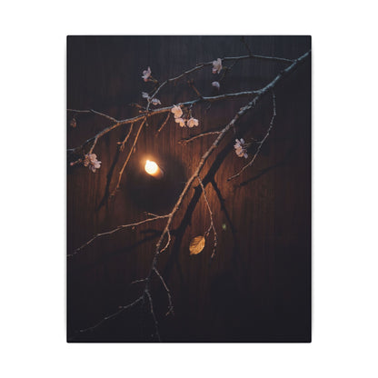 Datsuzoku Cherry Blossom Canvas Art - Dark Japandi Moody Minimal