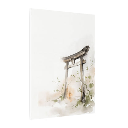 Fukinsei Torii Gate Canvas Art - Japandi Watercolor