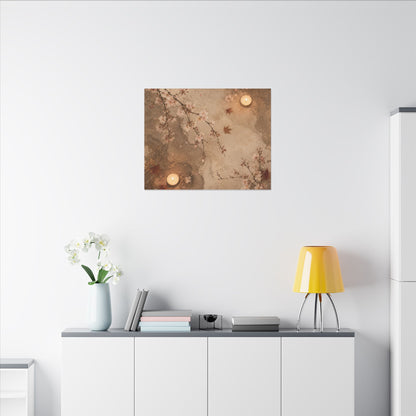 Cherry Blossom Canvas Art | Autumn Japandi Japanese Pattern Art