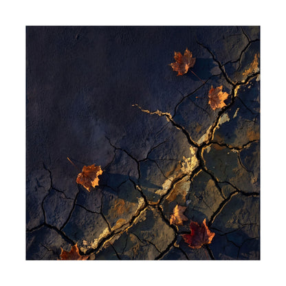 Golden Hour Cracked Earth Wall Art Print - Dark Japandi Seijaku