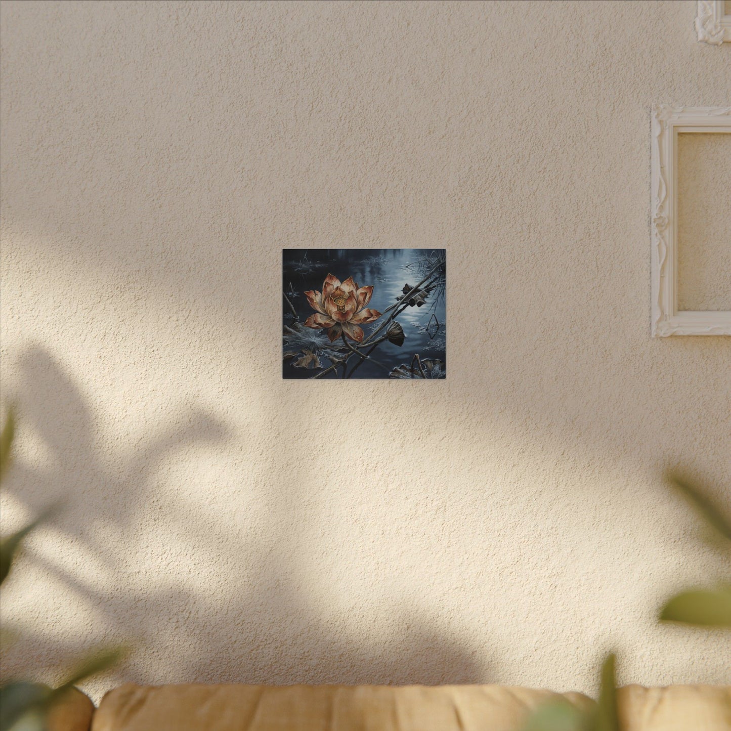 Winter Lotus Flower Broken Beauty Canvas Art | Healing Decor