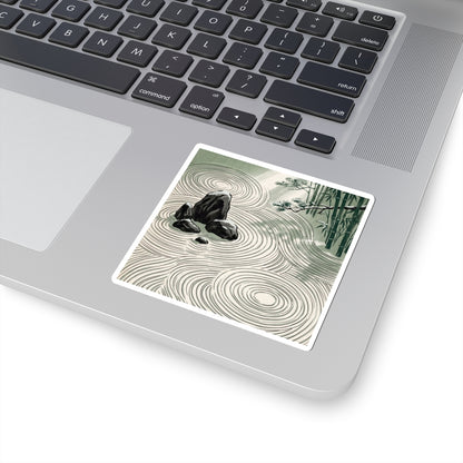Calm Rock Garden Sticker - Ukiyo E Inspired Zen