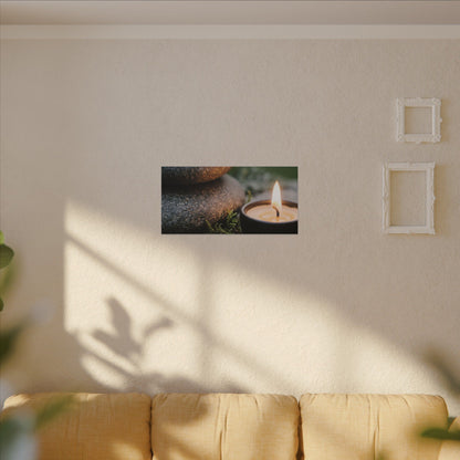 Warm River Stones Canvas Art - Japanese Pattern Japandi