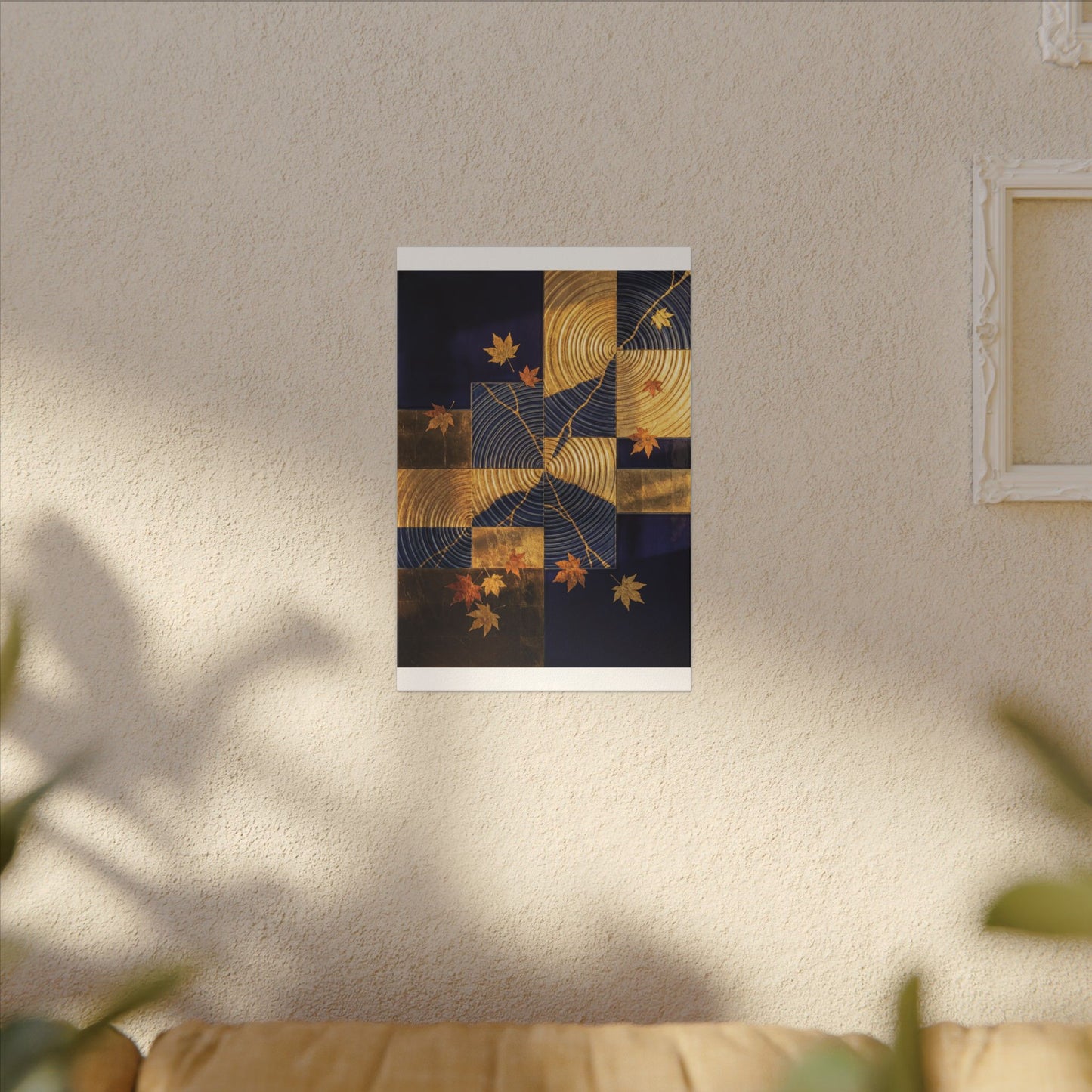 Autumn Water Ripple Crackle Gold Canvas Art | Artful Decor