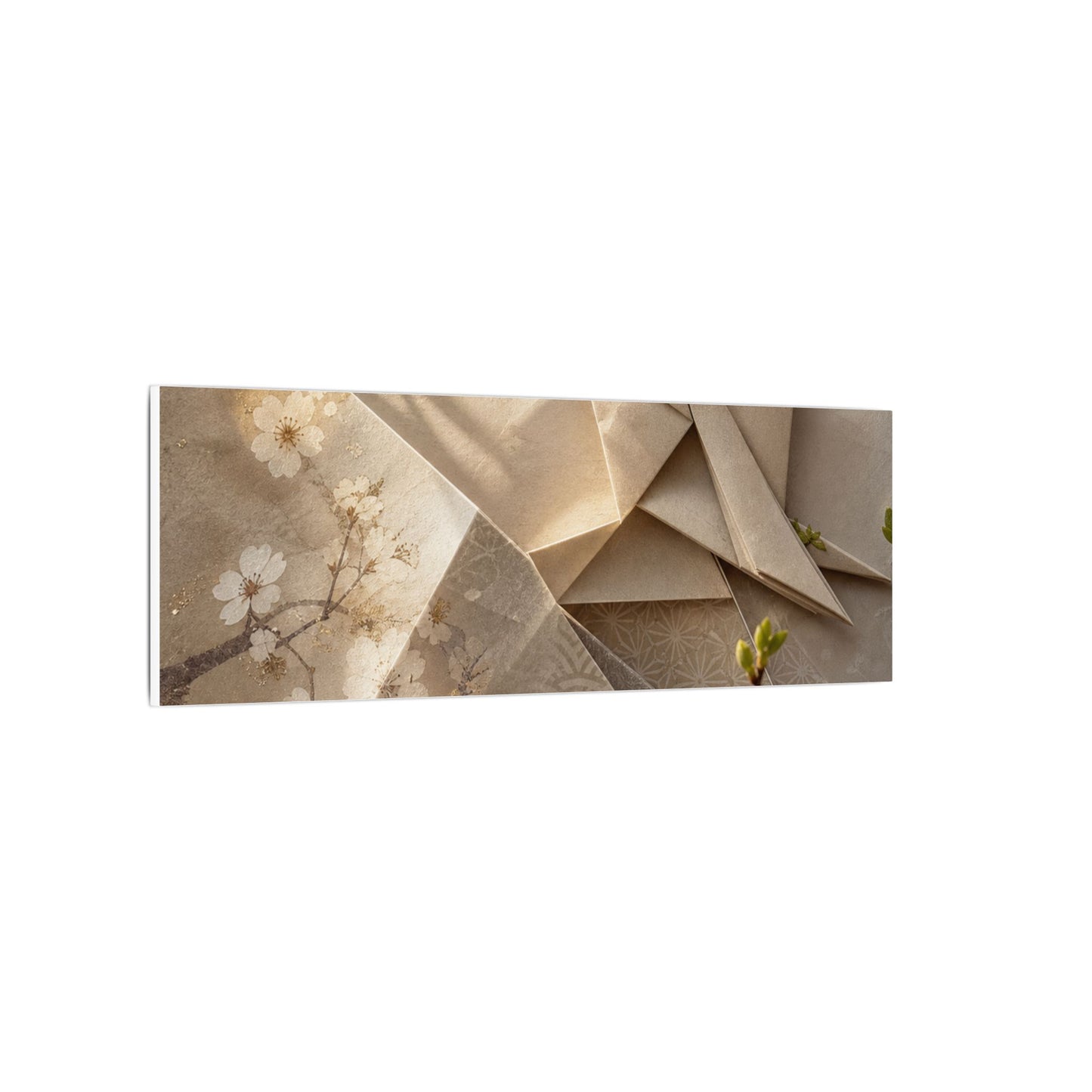 Golden Hour Paper Fold Canvas Art - Japandi Fukinsei