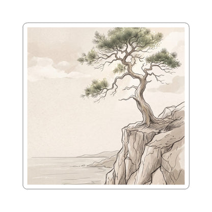 Pine Tree Summer Sticker | Japandi Elegant Design