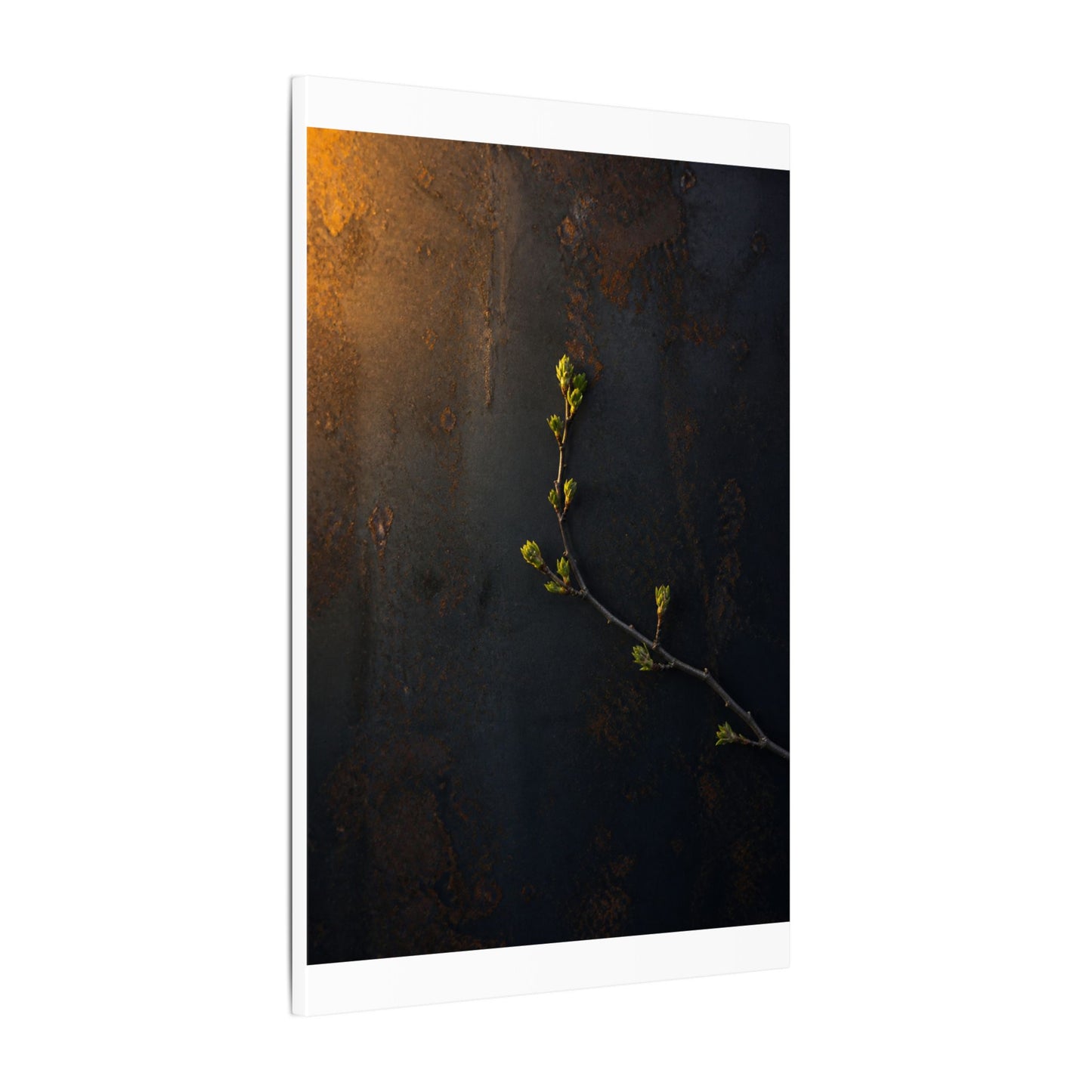 Dark Japandi Rust Patina in Golden Hour | Moody Minimal Canvas Art