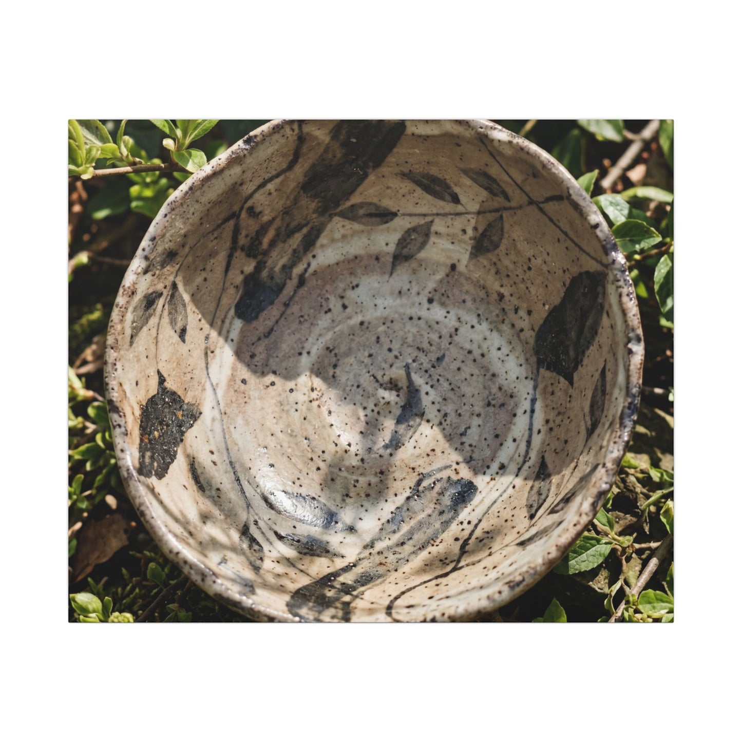 Elegant Ceramic Bowl Canvas Art - Japanese Pattern Japandi