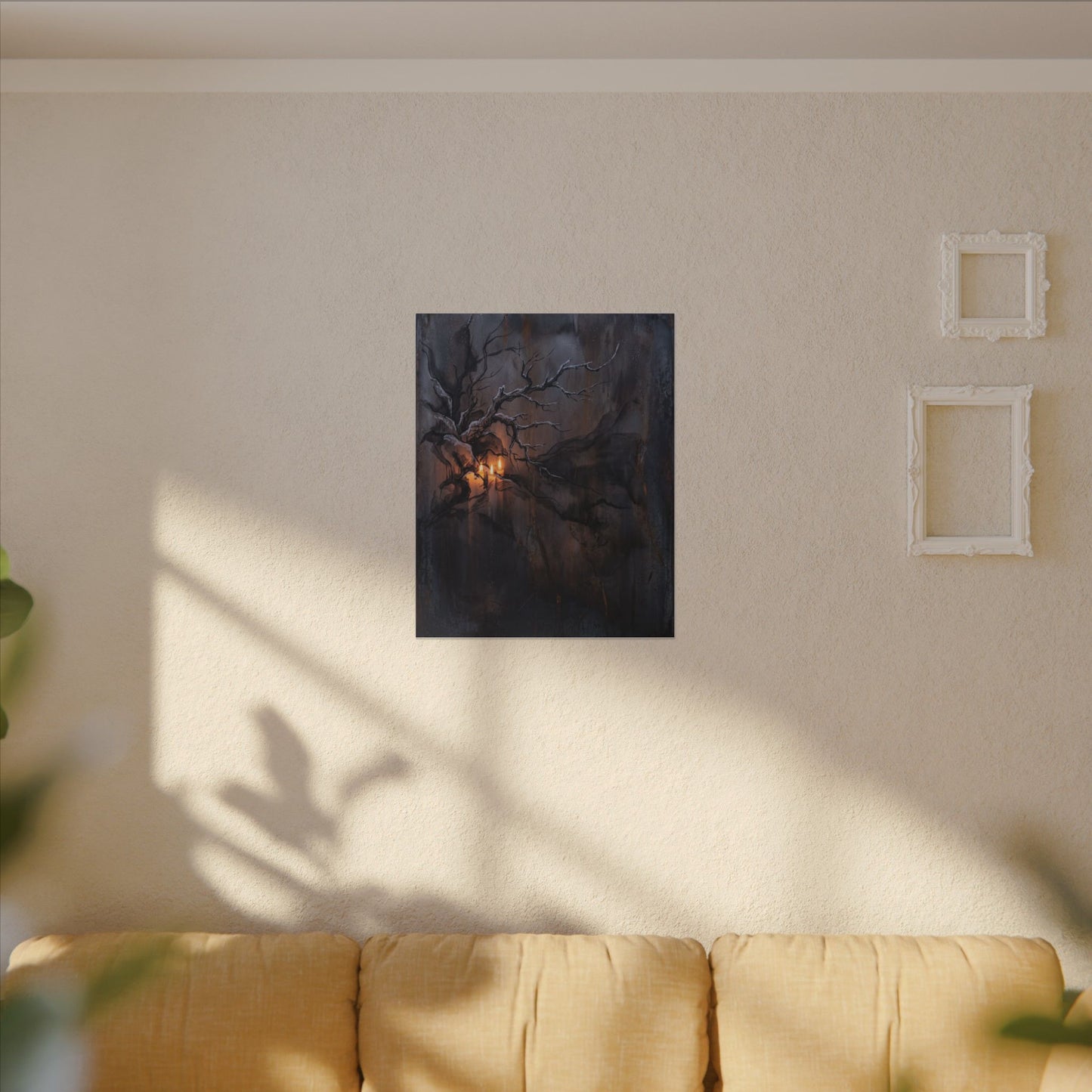 Winter Rust Patina Charcoal Ink Canvas Art | Atmospheric Decor