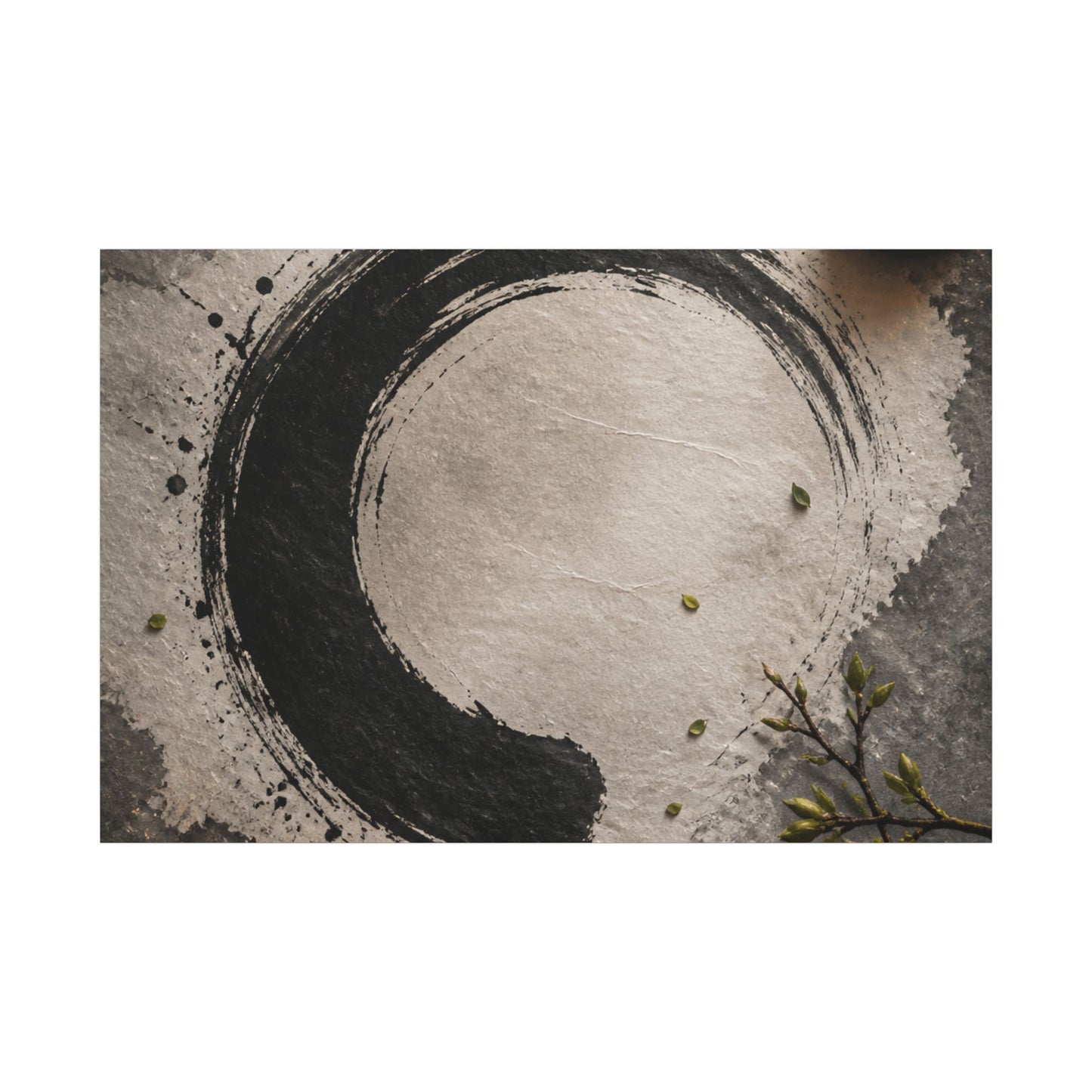 Candlelight Ink Brushstroke Canvas Art - Zen Ma