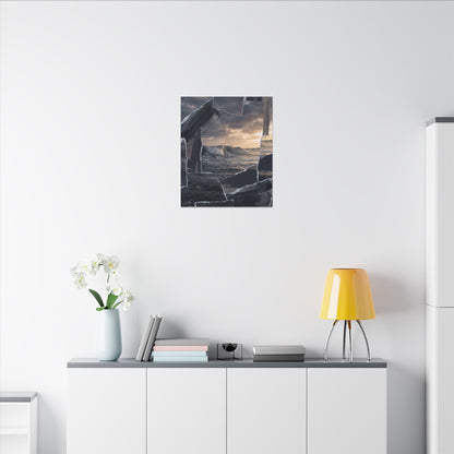 Fukinsei Ocean Wave Canvas Art - Dark Japandi Shadow Zen